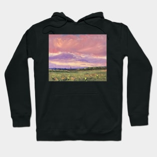 Emporia In The Distance Oil on Canvas Hoodie